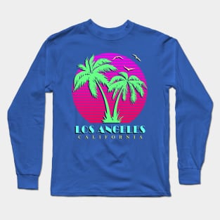 Los Angeles California Palm Trees Sunset Long Sleeve T-Shirt